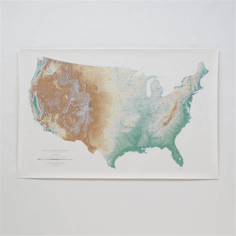 Topographic Usa Wall Map Physical Map Schoolhouse Electric United