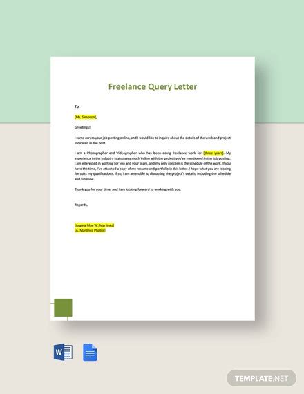 Query Letter Pdf Query Letter Template 7 Formats Samples