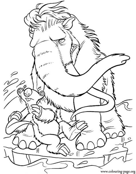 Coloring is a very useful hobby for kids. Ice Age - Manfred and Sid coloring page
