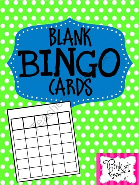 Teachers Notebook Blank Bingo Cards Bingo Cards Creative Classroom