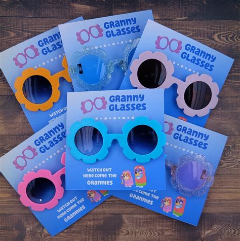 bluey inspired granny glasses party favors bluey granny etsy hong kong