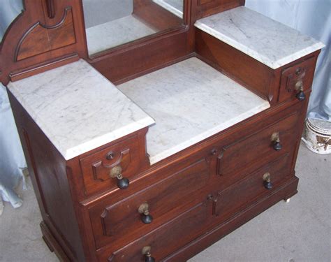 Bargain John's Antiques | Antique Victorian Walnut Marble top Dresser ...