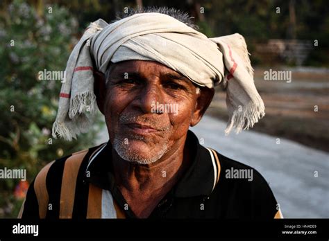 Local Indian Man In Traditional Head Scarf In Varkala India Stock