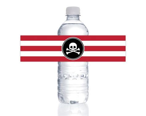 Pirate Water Bottle Labels (Pirate Drink Labels, Pirate Party, Pirate Water Bottle Wraps, Pirate ...