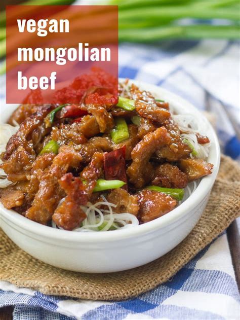 Mongolian seitan (vegetarian mongolian beef) recipe | yup, it's vegan. Pan-fried to a crisp and drenched in a sweet, savory ...
