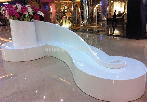 shopping mall fiberglass bench stool  flower pot