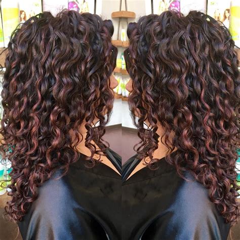 Devacurl Highlights Curly Hair Hair Styles Auburn Balayage