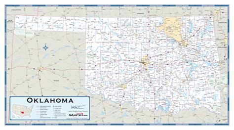 Oklahoma County Highway Wall Map By Mapsales