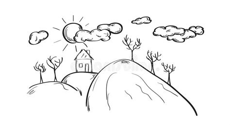 You must place the tile so that the door in the this is why you wanted to play a game called betrayal at house on the hill. Sketch Of The House On Hill Stock Illustration ...