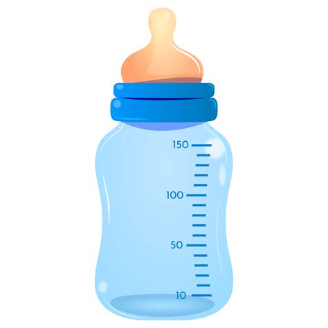 Cartoon Blue Baby Feeding Bottle Illustration Of Newborn Baby Plastic