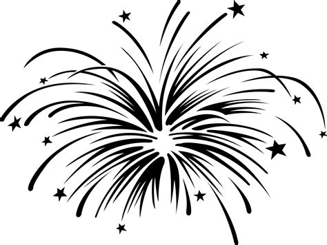 Fourth Of July Clipart Black And White Fireworks Clipart Best
