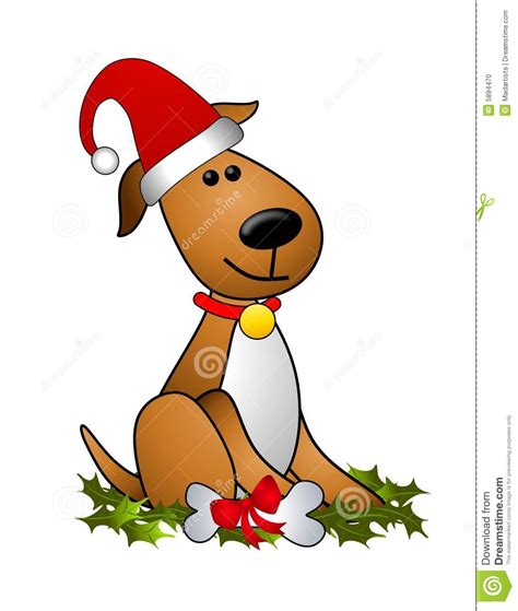 Christmas dog with red scarf. Christmas Dog Santa Hat stock illustration. Illustration of image - 5894470