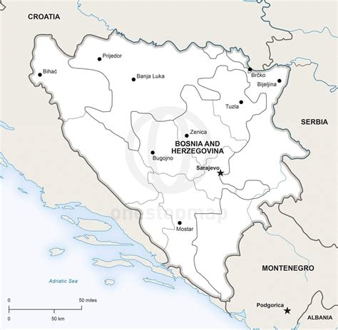 Bosnien Herzegovina Fluss Karte