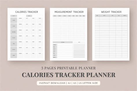 Calories Tracker Printable Planner Graphic By Snapybiz · Creative Fabrica