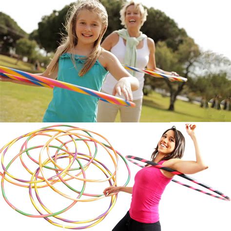 Adult Kids Multicolor Hula Hoop Hoops Fitness Activity Plastic Indoor