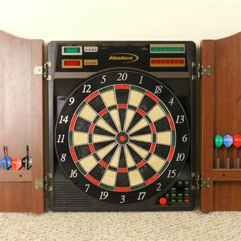 Maybe you would like to learn more about one of these? Halex "Epsilon" Electronic Dart Board in Wood Cabinet | EBTH