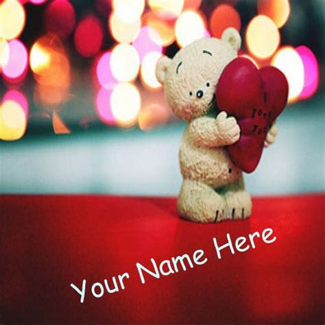 Cute Teddy Love Heart With Your Name Pictures Cute Name Profile