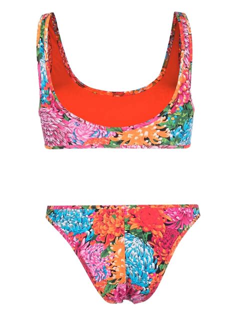 Reina Olga Floral Print Bikini Set Farfetch