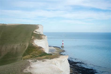 Seven Sisters Country Park And Beachy Head Lighthouse Stock Photo