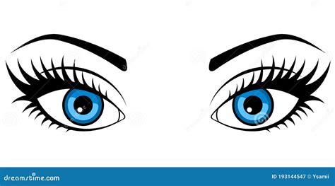 Ilustración Vectorial De Ojos Azules Femeninas Ilustración Del Vector