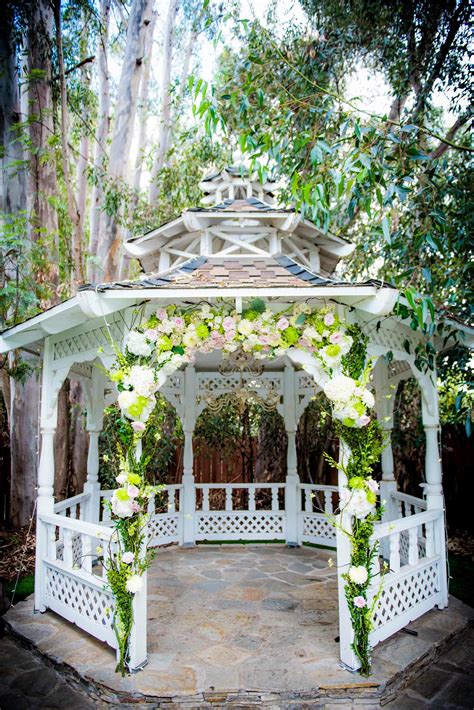 Pastel Flower Arrangement Wedding Gazebo Arch