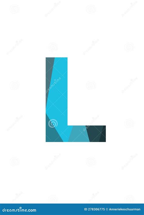 Letra L Del Alfabeto Hecho Con Figura De Plano Azul Oscuro Y Claro