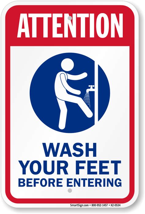 Attention Wash Your Feet Pool Sign Sku K2 0534