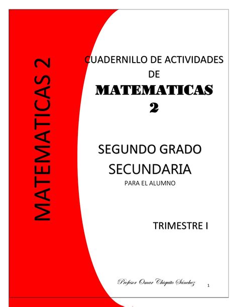 O T Alumno Matematicas Cuadernillo De Actividades De Matematicas My Xxx Hot Girl