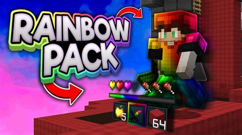 🌈 Le Meilleur Rainbow Texture Pack Pvp AnimÉ En Bedwars Youtube