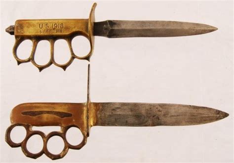 2 World War I Brass Knuckle Trench Knives