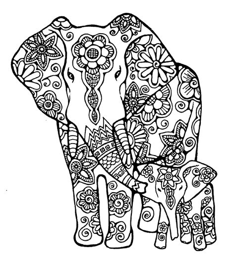 Koleksi gambar mewarnai hewan gajah kumpulan gambar gajah kartun lucu terbaru gambar bunga ini sumber gambar : Gajah dalam Ornament, Gambar Mewarnai untuk Dewasa - murid 17