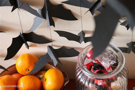 Diy Video Thrifty Halloween Decorations Flying Paper Bats Garland