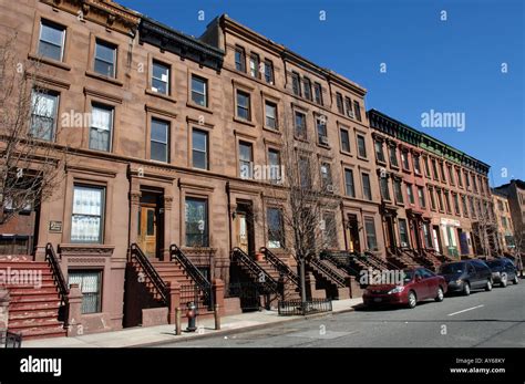 Brownstones On West 126th Street In Harlem In Nyc Stock Photo Royalty