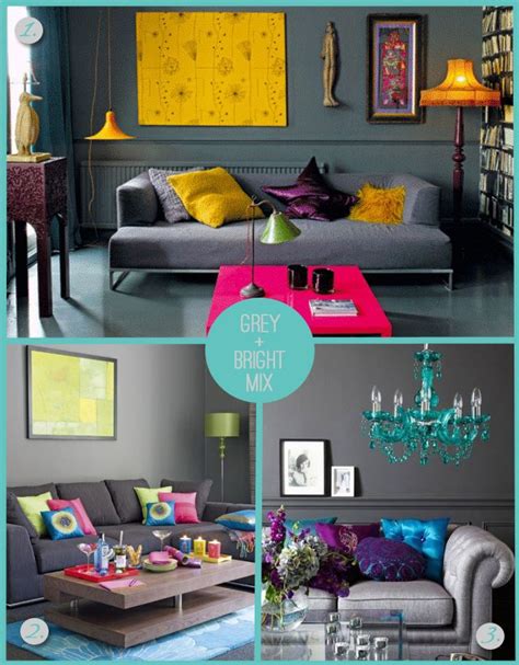 Absolutely Love The Dark Charcoal Walls Sofa With Bright
