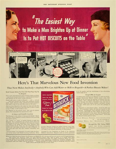 1933 Ad Bisquick Biscuit Great Depression Ted Baking Original