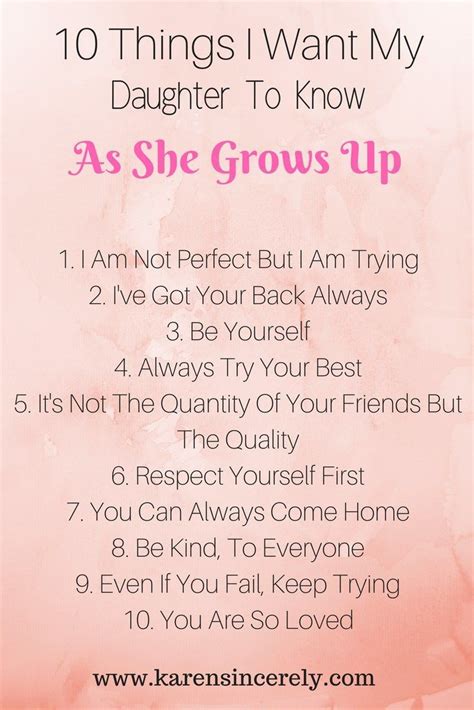 10 Things I Want My Daughter To Know As She Grows Up Raisinggirls My