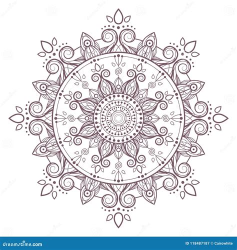 Line Art Vector Of Simple Mandala Design Stock Vector Illustration Of