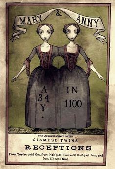 They share a torso, a colon, and just about everything else. Circus banner of "Lola Lulu" the two headed girl | Vintage ...