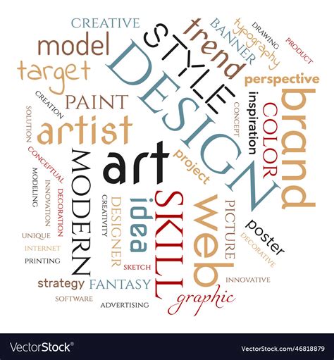Design Word Cloud Creative Concept Collage Made Vector Image