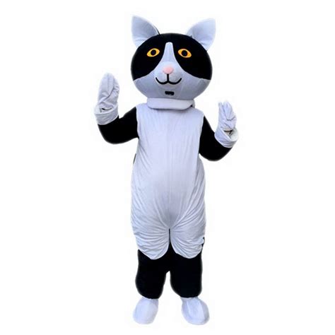 Black White Cat Mascot Costume Mascot Costumes Cartoon Mascot