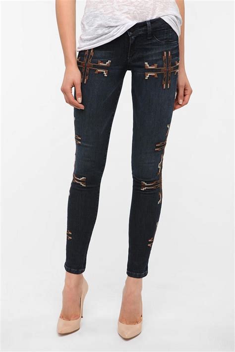 Sold Design Lab Embroidered Soho Super Skinny Jean Super Skinny Jeans