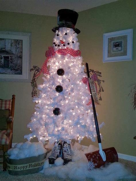 Ideas And Products White Christmas Tree Snowman