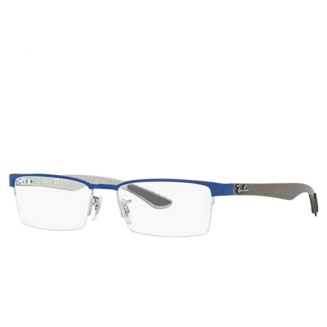 Ray Ban Rb8412 2891 Blue Black Multicolor Rectangular Carbon Fibre Eyeglasses Frames