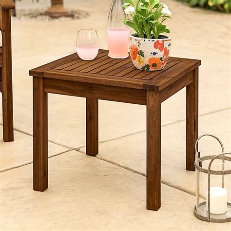 Forest Gate Arvada Acacia Wood Outdoor Side Table In Natural Bed Bath