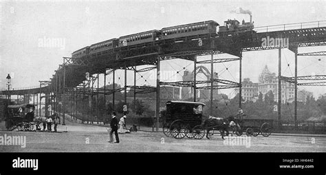 New Elevated Steam Railway Black And White Stock Photos And Images Alamy