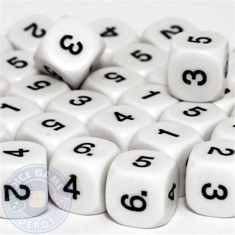 Math Numeral Dice 1 6 Set Of 200 D6s Dice Game Depot