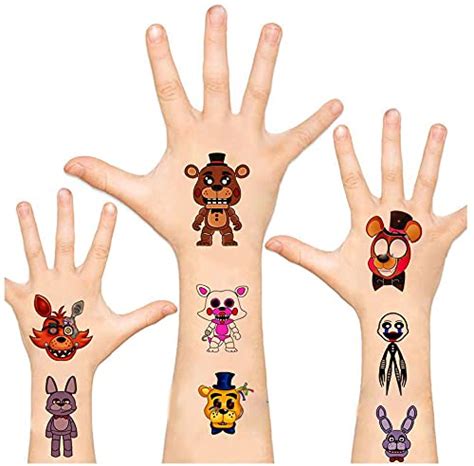 Buy Haoxiang Video Game Party Favor Temporary Tattoos For Five Nights At Freddy Birthday Party
