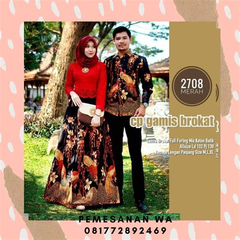 Setelan Model Baju Batik Couple Gamis Sarimbit Kombinasi Broklat Untuk Kondangan Mydormlifeme