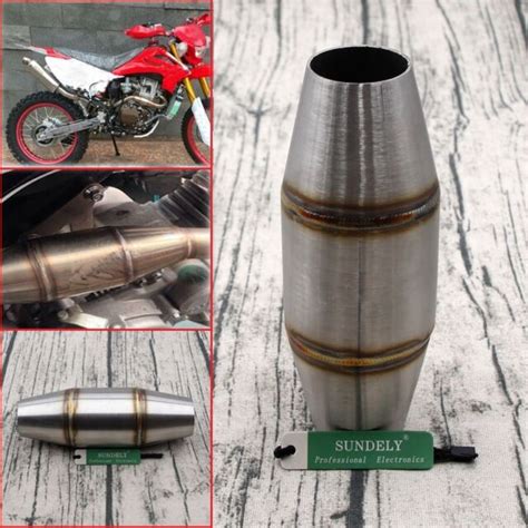 Universal Motorcycle Exhaust Pipe Muffler Expansion Chamber Stainless