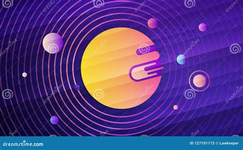 Abstract Solar System Geometric Gradient Background Stock Vector